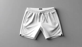 Classic White Men's Shorts A Timeless Summer Staple for Effortless Style and Comfort Mock up template for design print photo