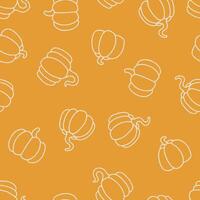 Outline Pumpkin Seamless Pattern Background for Surface Print Fabric Fashion Wrapping vector