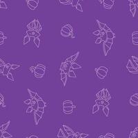 Outline Seamless Pattern of Bat Animal Pumpkin Background for Fashion Wrapping Print Fabric Surface vector