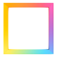 a rainbow colored square frame on a transparent background png
