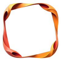 a square frame made of orange and red paper png