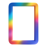 Rainbow colored frame on transparent background png