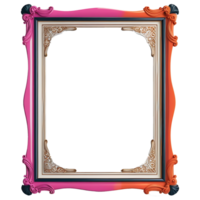 an empty frame with a colorful border png