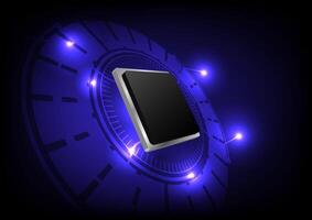 Abstract background with electronic perspective design vector