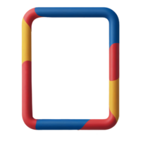 a colorful plastic frame with a red, yellow and blue border png