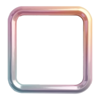 a square colored frame with a rainbow gradient png