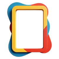 a colorful square frame with a red, yellow and blue color png