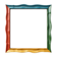 colorful frame with a wavy border on a transparent background png