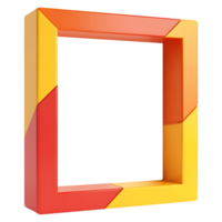 a red and yellow frame with a transparent background png