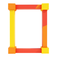 a square frame made of yellow and red blocks png