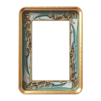 gold picture frame ornate design on transparent background png
