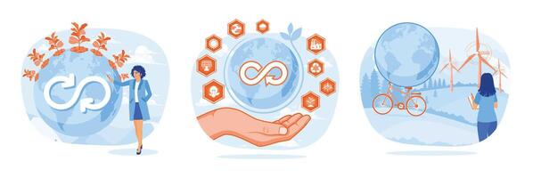 Maximizing the efficiency of natural resources. Natural resources concept. vector