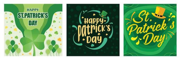 St. Patrick's Day celebration party A lively and joyful Patrick with a Leprechaun hat and clover. vector