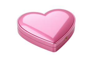 Smooth shiny pink heart-shaped box with a subtle metallic sheen and compact golden lock. Sophisticated and playful with a luxurious appearance png