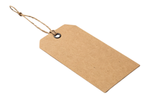 A brown tag, tied with a rustic string loop, showcasing a practical use for attaching to items png