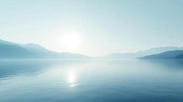 Serene Mountain Lake Sunrise View photo