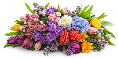 Stunning Colorful Spring Flower Bouquet photo