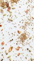 Explore a Colorful Collection of Seeds and Grains, Nature's Bounty for Culinary Delights and Health photo