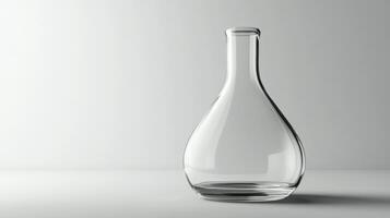 A simple, elegant glass vase on a neutral background, perfect for modern home decor and minimalist interior design. photo