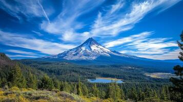 Majestic Mountain Scenery with a Serene Lake photo
