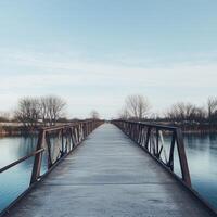 Rustic Bridge Over Tranquil River photo