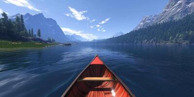 Serene Mountain Lake Canoe Trip photo