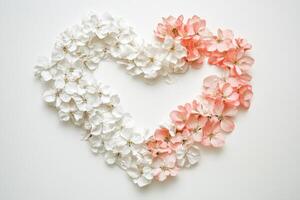 Floral Heart, Delicate Pink and White Blossoms photo