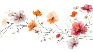 Watercolor Floral Painting, Elegant Blooms and Delicate Petals photo