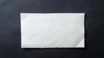 A blank white sheet of paper on a dark background, perfect for design, art, or business presentations. photo