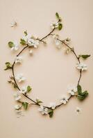 White Blossoms Spring Wreath photo