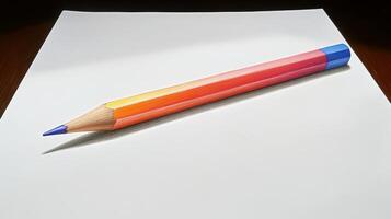 A pencil is drawn on a white sheet of paper photo