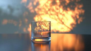 Tranquil Candlelight with Warm Shadows Creating a Serene and Peaceful Atmosphere photo