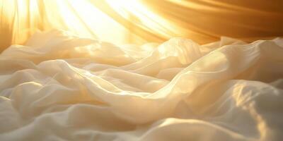 Sunlit Golden Drapes Creating a Serene and Dreamy Atmosphere photo