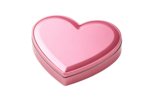 A soft matte pink heart-shaped box with a sleek silver outline, radiating charm and minimalistic elegance, perfect for a gift or keepsake png
