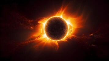 Solar eclipse spectacle vibrant corona surrounding the sun outer space astronomy image celestial event breathtaking view cosmic phenomenon photo