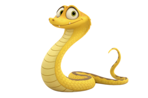 A yellow snake, emphasizing the hexagonal scale pattern and a toothy grin, adding charm and character png