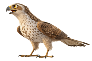 An animated hawk with sharp talons and a determined expression. Its feathery detail emphasizes agility, intelligence, and a sense of action png