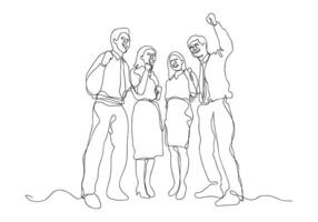 Young executive continuous one line drawing sketch, illustration for design elements. vector