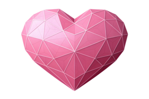 A pink heart design with slightly softer lighting, showcasing geometric precision and a smooth texture, symbolizing elegance png
