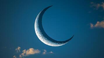 The moon is seen in the sky with clouds photo