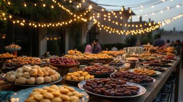 A buffet table with many different types of food photo