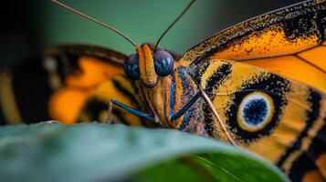 A close up of a butterfly with large eyes photo