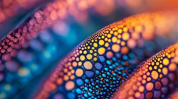 A close up of a colorful pattern on a flower photo