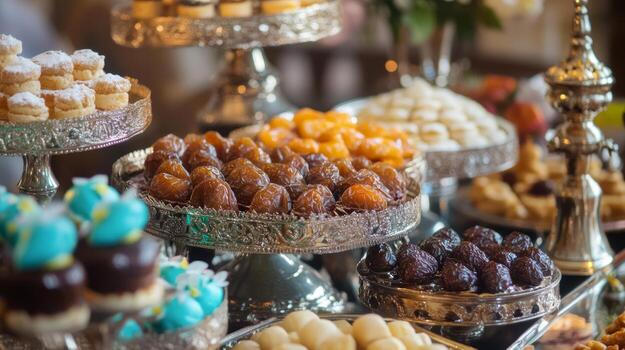 A buffet table with many different types of desserts photo