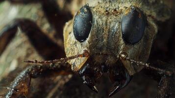 A close up of a bug with big eyes photo