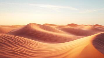 The desert is covered with sand dunes photo