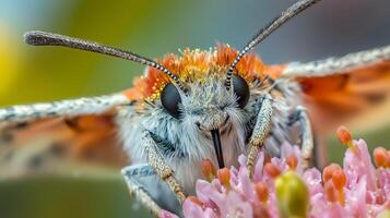 A close up of a butterfly on a flower photo