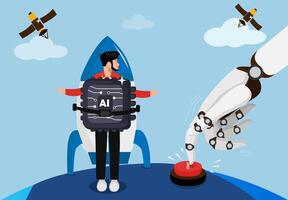 Artificial intelligence and business innovation. AI, Automation, and Future Technology Concept Illustration. vector