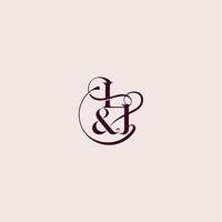 bold serif initial calligraphy wedding concept monogram letter elegant and luxury concept IJ vector