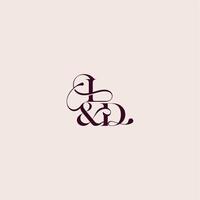 bold serif initial calligraphy wedding concept monogram letter elegant and luxury concept ID vector